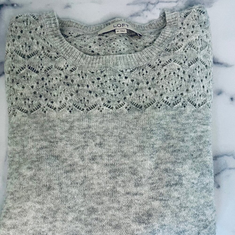 LOFT Women's XL Pointelle Stitch Sweater